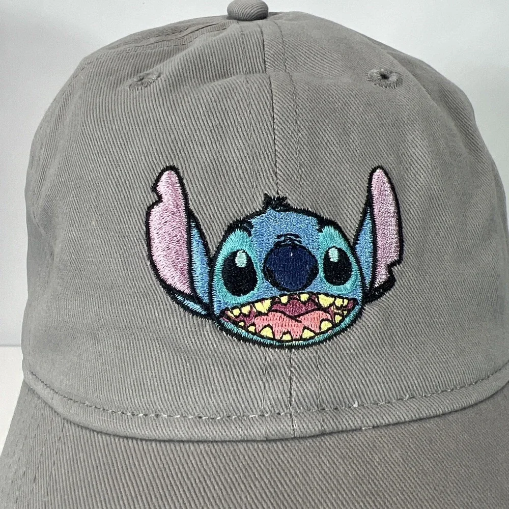 Disney Lilo and Stitch Baseball Hat Ohana Family Grey Adjustable Embroidered NWT